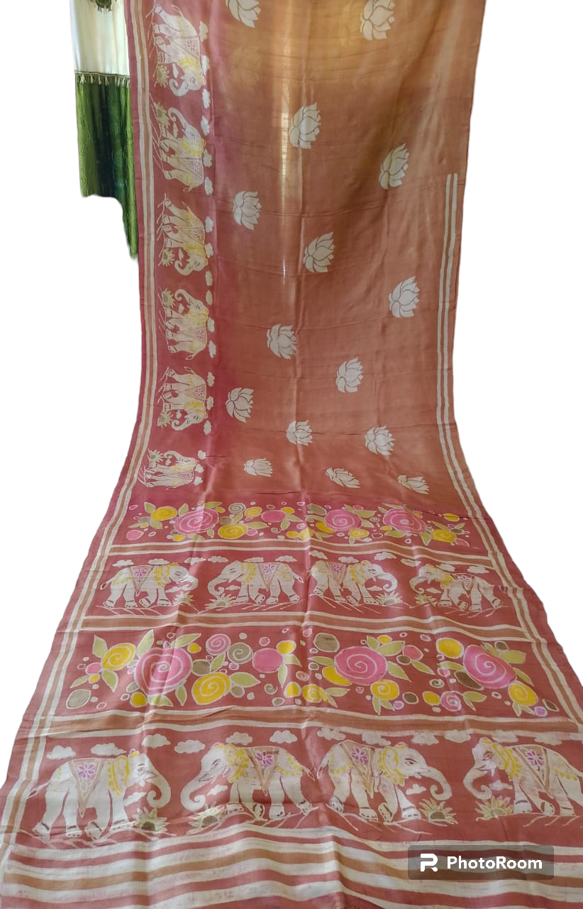 Hand Batik Silk Saree